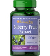 大瓶裝 Puritan's Pride 4倍山桑子萃取 -- 1000mg * 180粒 -- Bilberry 4:1 Extract