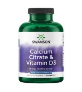 Swanson 檸檬酸鈣+維生素 D3 *250錠 Calcium Citrate & Vitamin D3