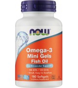 NOW Foods 迷你 魚油 微型膠囊好吞嚥-- *180粒 - Omega-3 Mini Gels