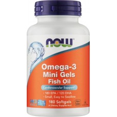 NOW Foods 迷你 魚油 微型膠囊好吞嚥-- *180粒 - Omega-3 Mini Gels