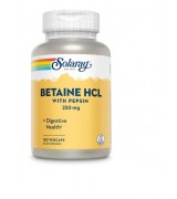 SOLARAY 甜菜鹼 HCL + 胃蛋白酶 * 180顆素食膠囊 - Betaine HCL with Pepsin (護胃助消化)