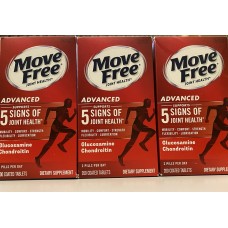 Schiff® Move Free 葡萄糖胺+關節液維骨力 柔韌性/潤滑性* 200 錠*3瓶- 紅瓶 Advanced Joint Supplement