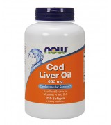 NOW Foods 鱈魚肝油 -- 650mg*250粒 -- Cod Liver Oil