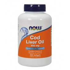 NOW Foods 鱈魚肝油 -- 650mg*250粒 -- Cod Liver Oil