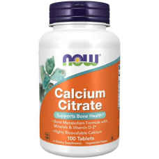 NOW Foods 檸檬酸鈣 -  100錠 添加維他命D 鎂 鋅 銅 錳 - Calcium Citrate      