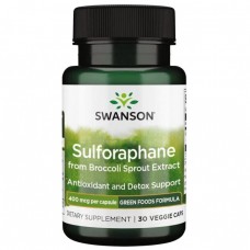 Swanson 100％純天然 蘿蔔硫素 綠色花椰菜萃取20:1 400mcg *60顆素食膠囊 - Sulforaphane from Broccoli - 100% Natural