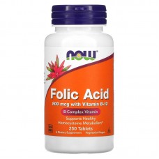 Now Foods    葉酸 -- 800mcg*250錠 --  Folic Acid