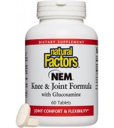  Natural Factors NEM 蛋殼膜 膝蓋及關節配方 添加: 葡萄糖胺-- *60錠 - NEM Knee & Joint Formula with Glucosamine