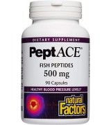 Natural Factors PeptACE 降血壓胜肽-- 500mg* 90顆 - 魚肽 Fish Peptides