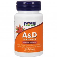  效期至2025/10月NOW Foods 維他命A  10000IU+ 維他命D-- 400IU * 100粒