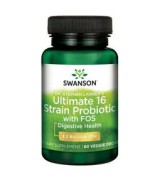 ** 效期至2024/05月*Swanson 超強16種益生菌 添加果寡糖 - 素食 (*60顆) - Ultimate 16 Strain Probiotic with FOS