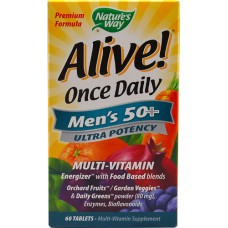 Nature's Way 50歲以上男性多種維生素 *60錠 - Alive! Men's 50+ 含:26種水果和蔬菜 23種維生素和礦物質