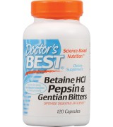 Doctor's Best 甜菜鹼+胃蛋白酶+龍膽草 *120顆 - Betaine HCI Pepsin & Gentian Bitters