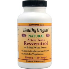 Healthy Origins 天然活性白藜蘆醇300毫克*150顆素食膠囊 - Natural Active Trans Resveratrol 含紅酒多酚萃取
