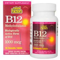 Natural Factors 高效力 維生素B12 -- 1000 mcg*180嚼錠 -- 維他命 B12, Methylcobalamin