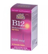 Natural Factors 高效力 維生素B12   維他命B12 -- 5000 mcg*60嚼錠 -- B12, Methylcobalamin