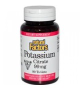 Natural Factors 檸檬酸鉀-- 99 mg *90 錠 - Potassium Citrate