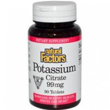 Natural Factors 檸檬酸鉀-- 99 mg *90 錠 - Potassium Citrate